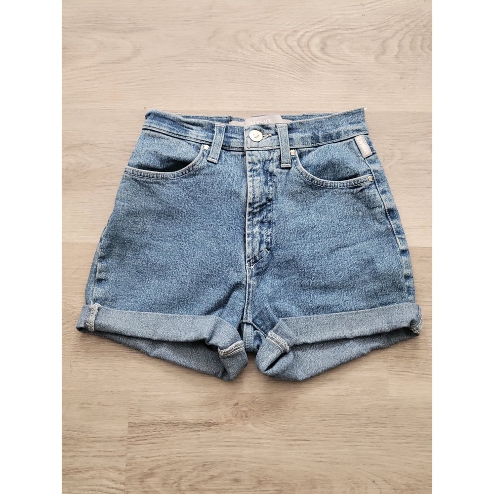 Versace Jeans Couture Vintage Womens Denim Mini Shorts Light Blue Size 24